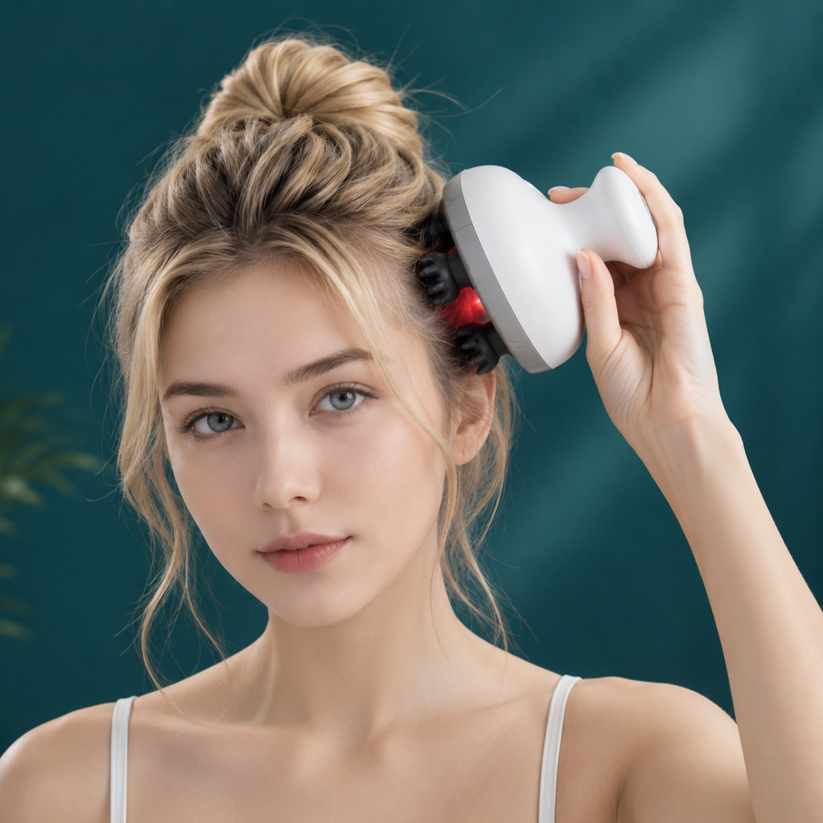 Elektrisk hårbottenmassager – silikon, vattentät och USB-laddningsbar