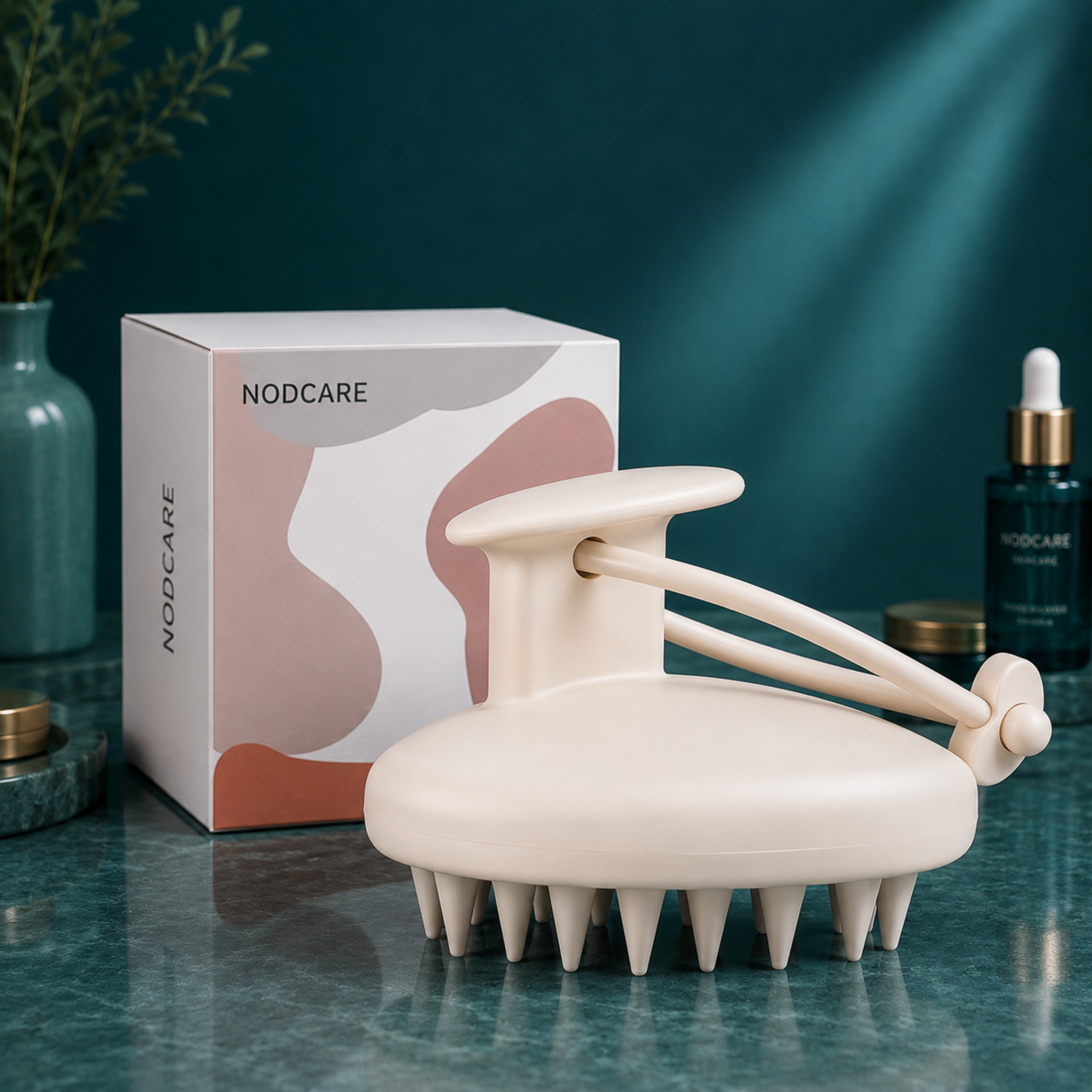 Hårbotten Detox-borste – Silikoniserad schampodispenser och djuprengörande massageborste