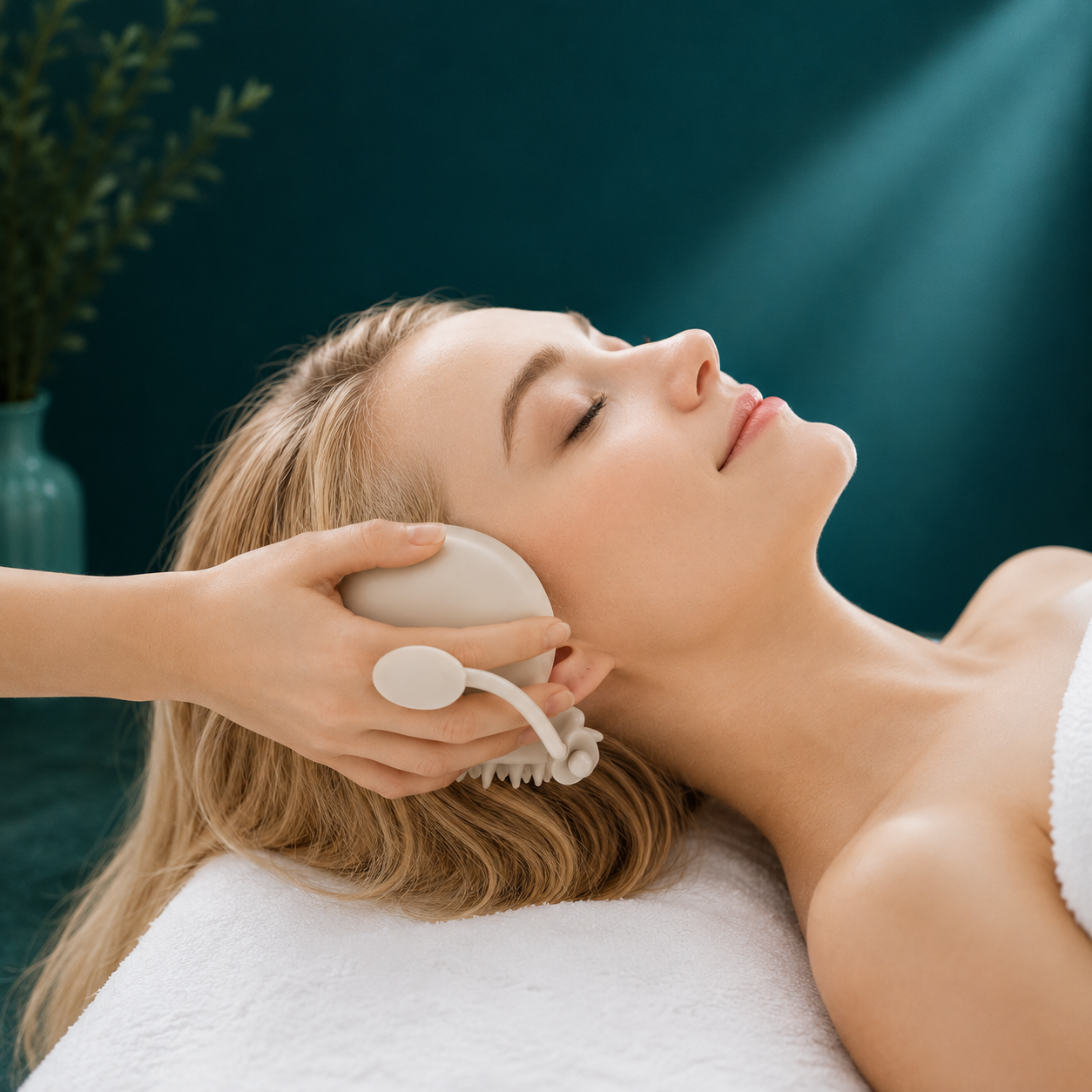 Hårbotten Detox-borste – Silikoniserad schampodispenser och djuprengörande massageborste